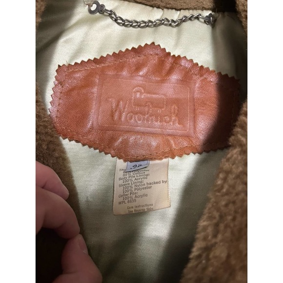 Vintage woolrich mens faux fur lined trench coat canvas mens size 42 long - Picture 8 of 10